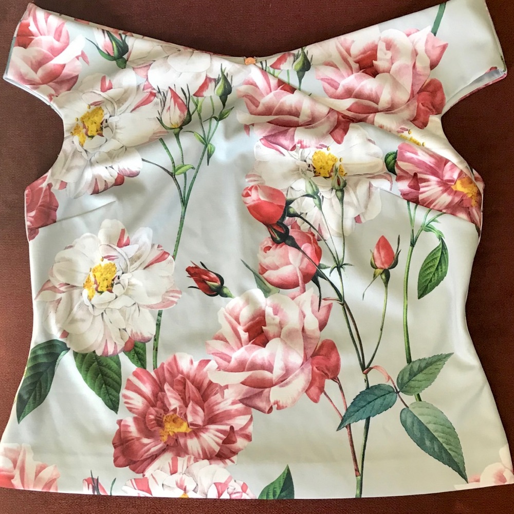 Ted Baker Floral Off The Shoulder Blouse- ChicEwe - Picture 2 of 6
